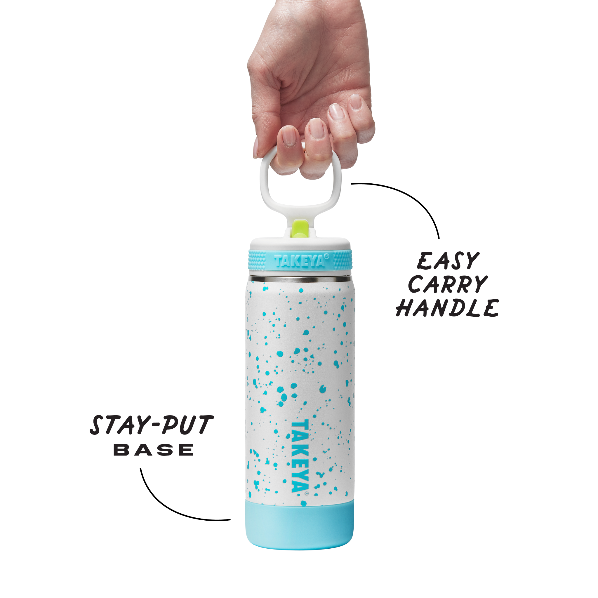 Glow In The Dark Sport Kids Water Bottle Confetti With Straw Lid - Image 16