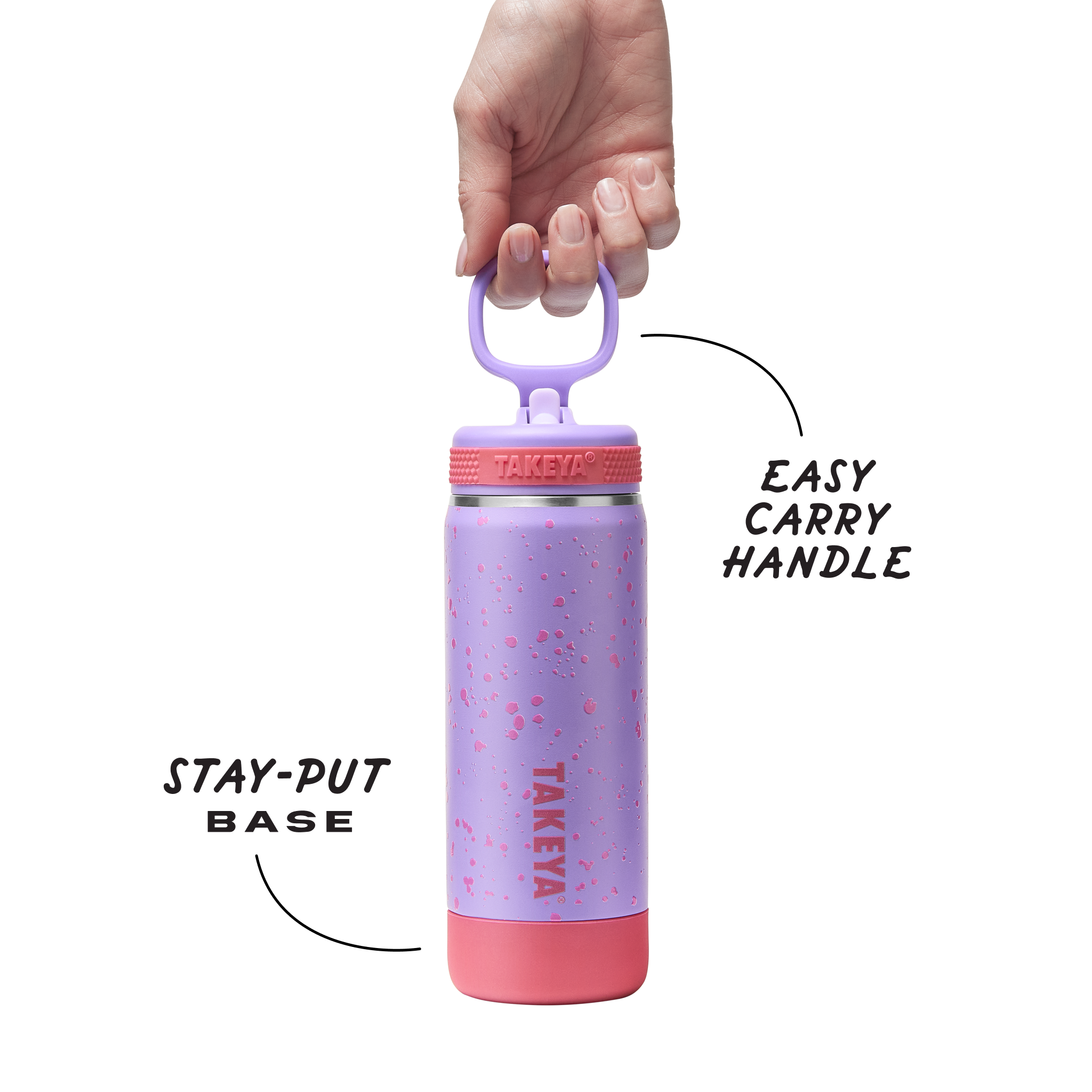 Glow In The Dark Sport Kids Water Bottle Confetti With Straw Lid - Image 4