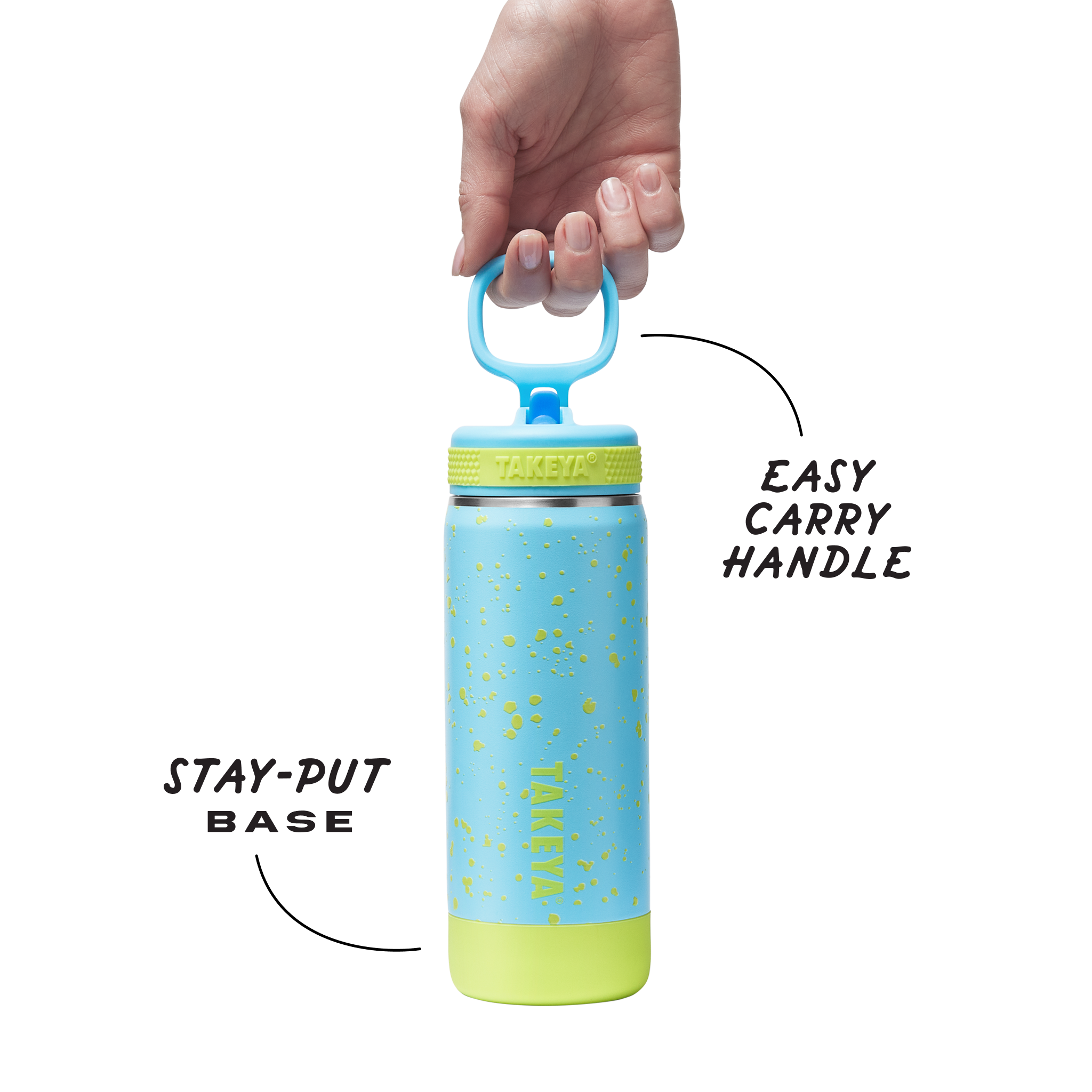 Glow In The Dark Sport Kids Water Bottle Confetti With Straw Lid - Image 8
